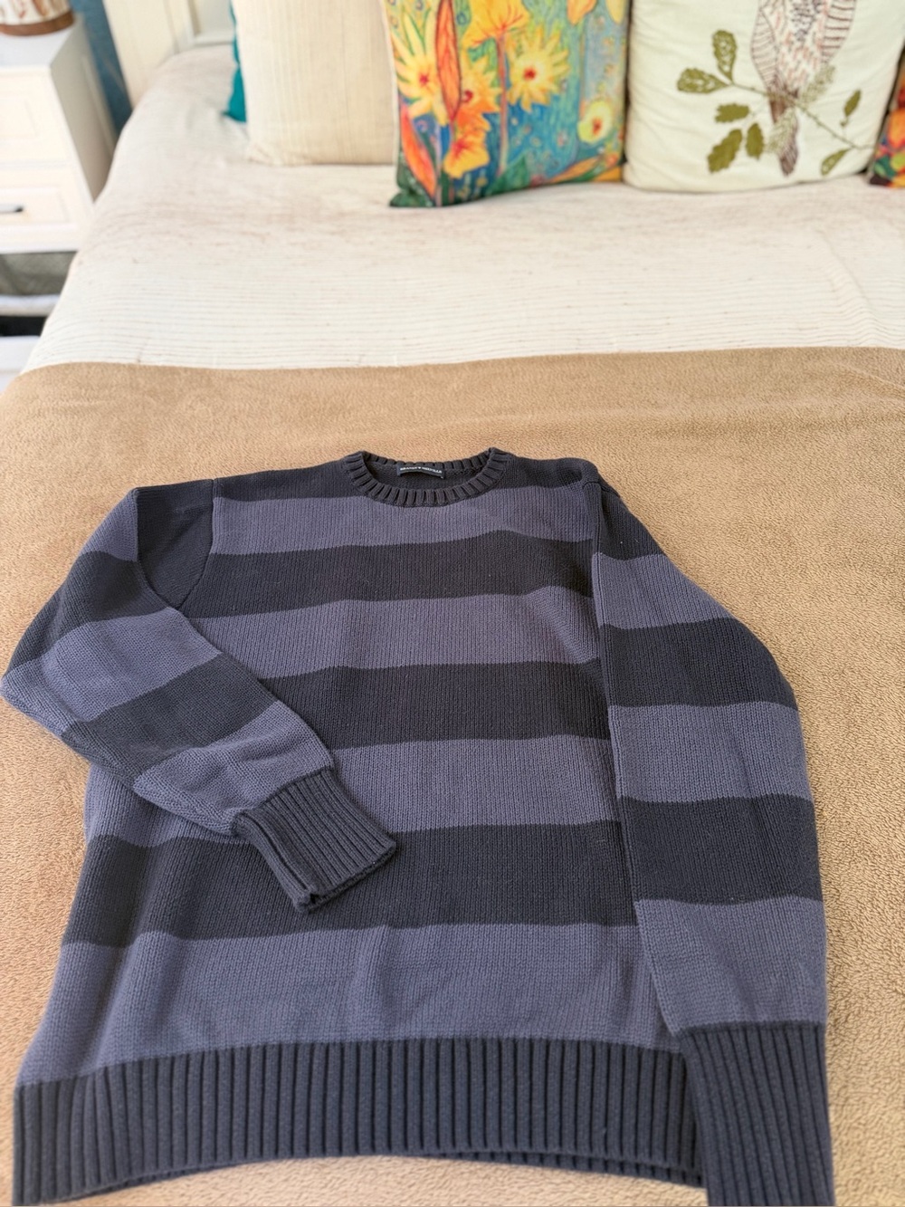 Brandy Melville Navy striped Crewneck Sweater